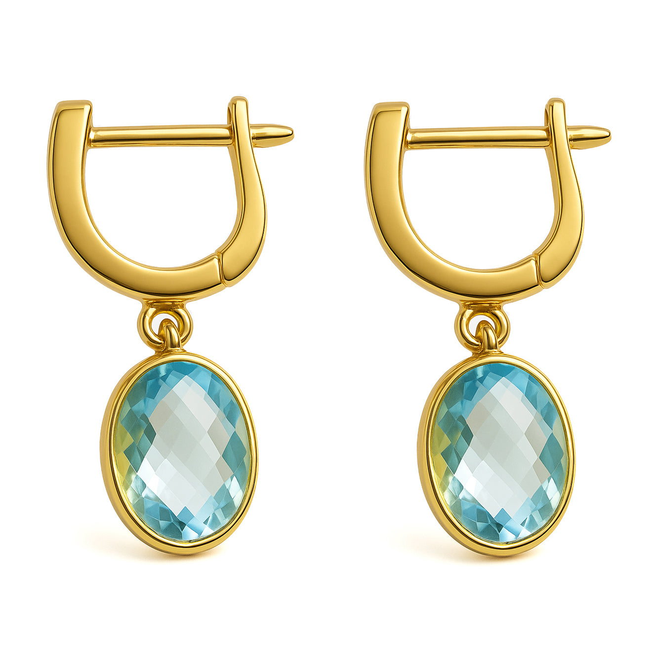 Orecchini - 18 carati Oro giallo - 3.60ct. tw. Acquamarina