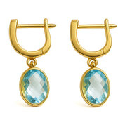 Orecchini - 18 carati Oro giallo - 3.60ct. tw. Acquamarina