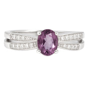 Anello - 18 carati Oro bianco - 0.64ct. tw. Rubino - Diamante