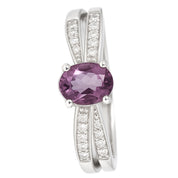 Anello - 18 carati Oro bianco - 0.64ct. tw. Rubino - Diamante