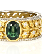 Anello - 18 carati Oro bianco, Oro giallo - 0.54ct. tw. Zaffiro - Diamante