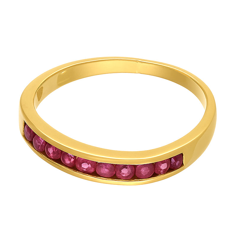 Anello - 18 carati Oro giallo - 0.04ct. tw. Rubino