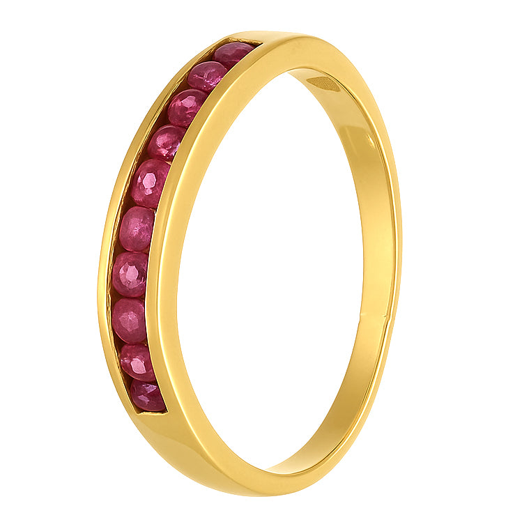 Anello - 18 carati Oro giallo - 0.04ct. tw. Rubino