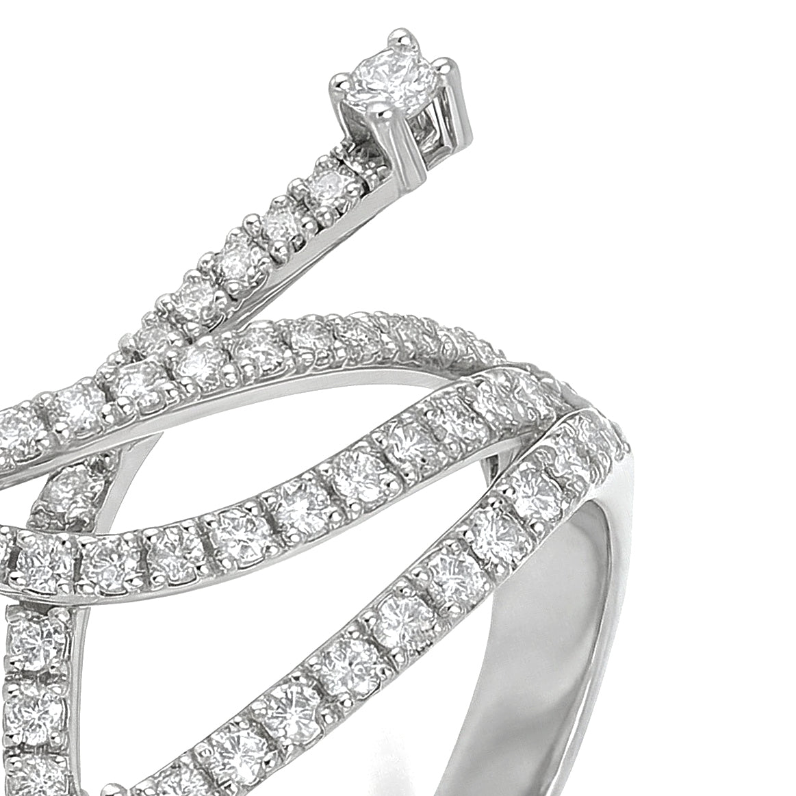 Anello - 18 carati Oro bianco - 1.10ct. tw. Diamante (Naturale)