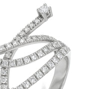 Anello - 18 carati Oro bianco - 1.10ct. tw. Diamante (Naturale)