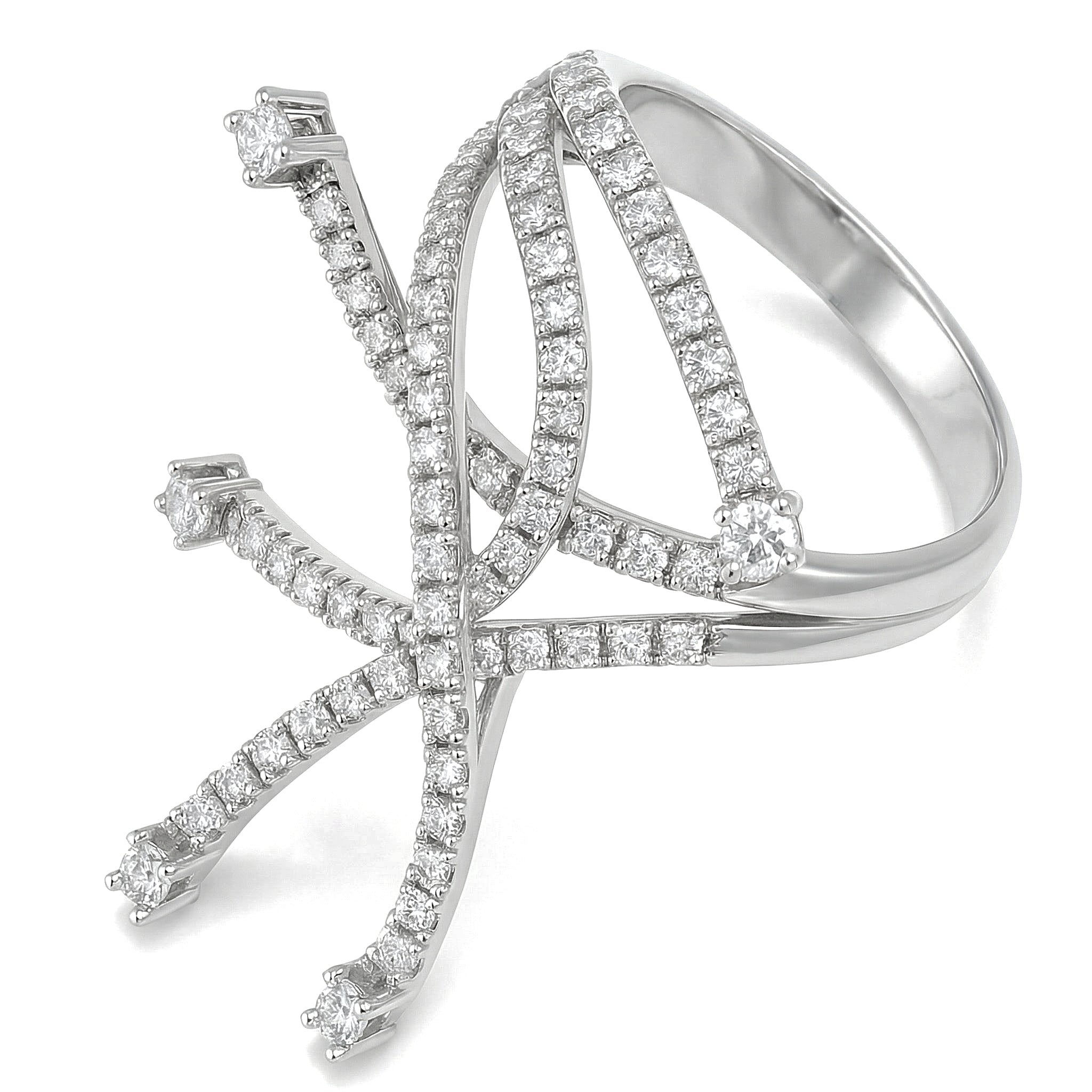 Anello - 18 carati Oro bianco - 1.10ct. tw. Diamante (Naturale)