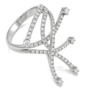 Anello - 18 carati Oro bianco - 1.10ct. tw. Diamante (Naturale)