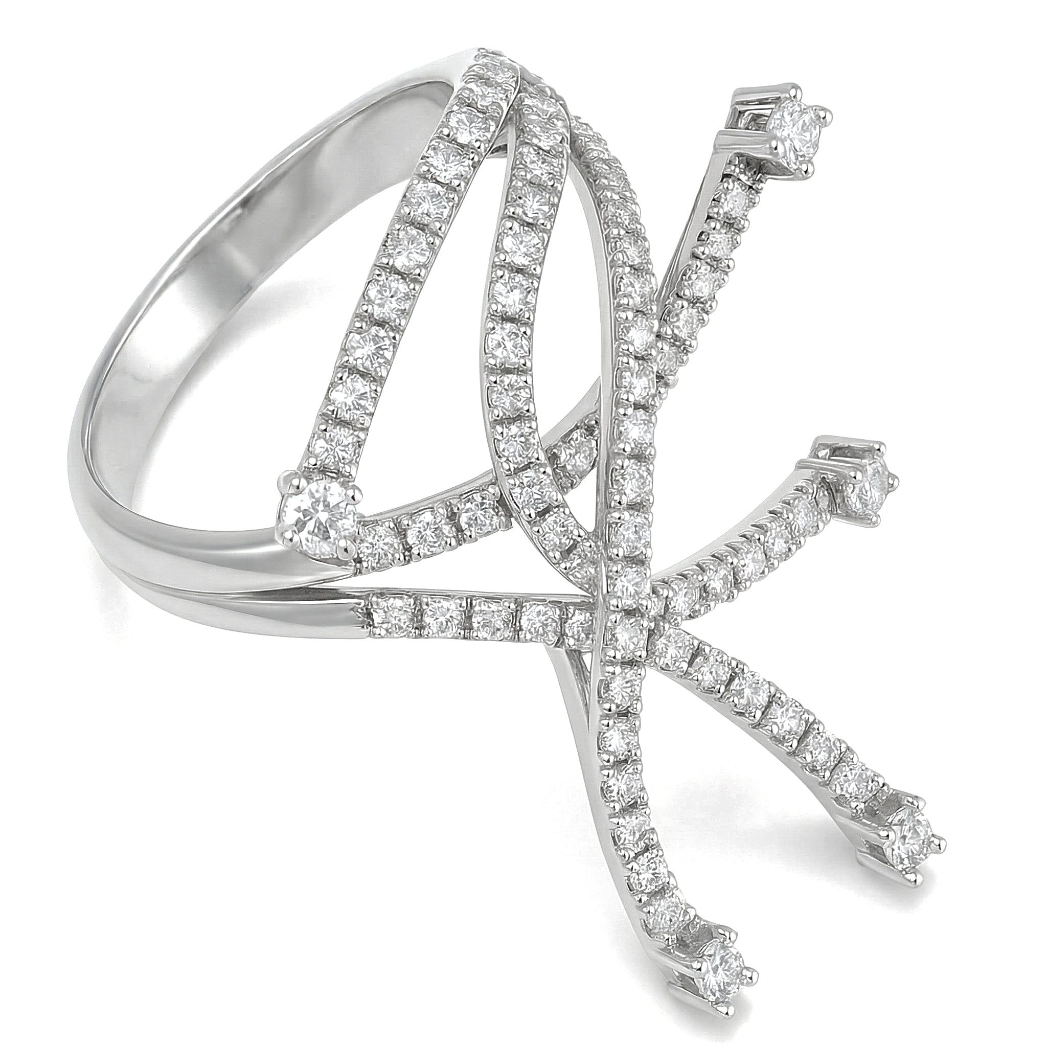 Anello - 18 carati Oro bianco - 1.10ct. tw. Diamante (Naturale)