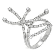 Anello - 18 carati Oro bianco - 1.10ct. tw. Diamante (Naturale)