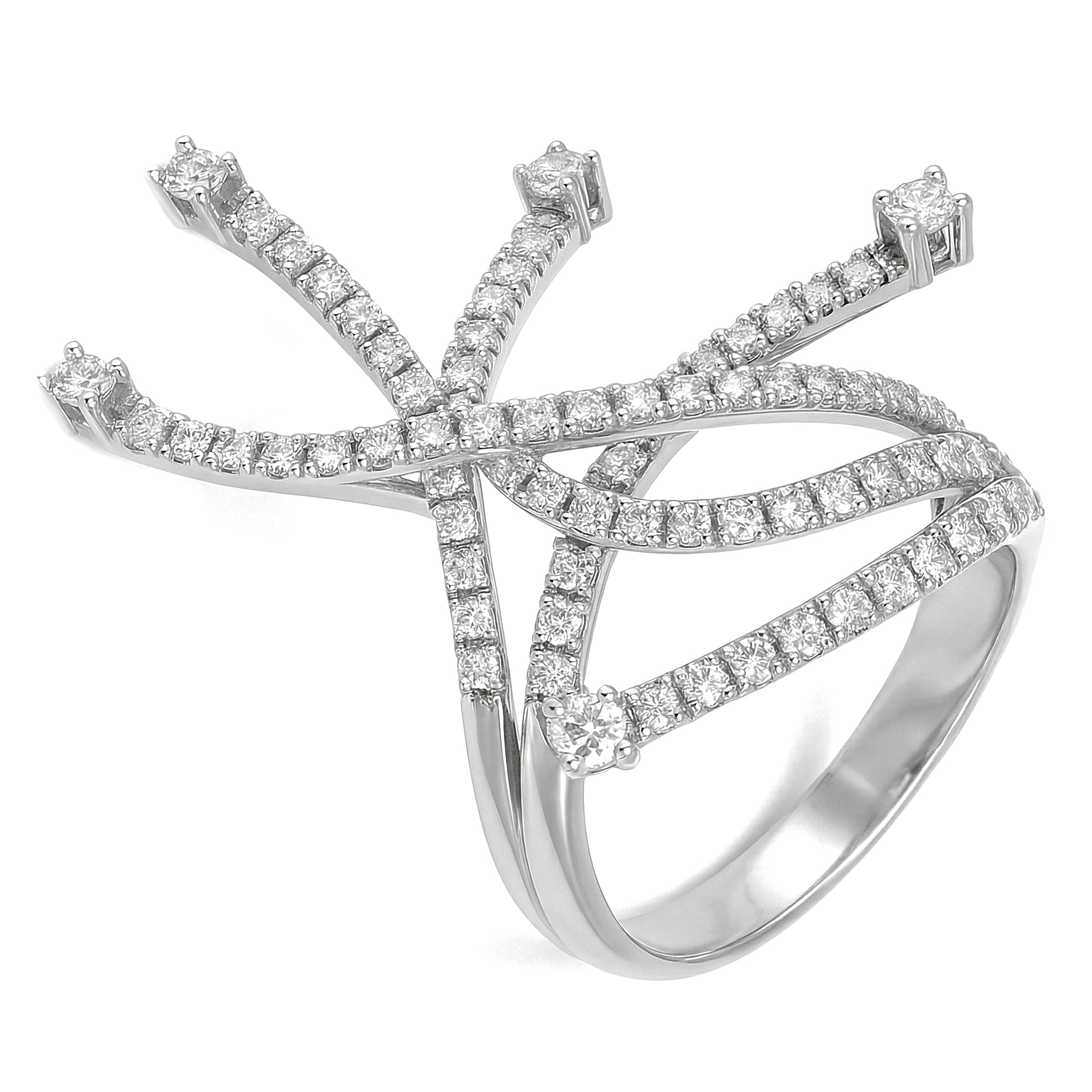 Anello - 18 carati Oro bianco - 1.10ct. tw. Diamante (Naturale)