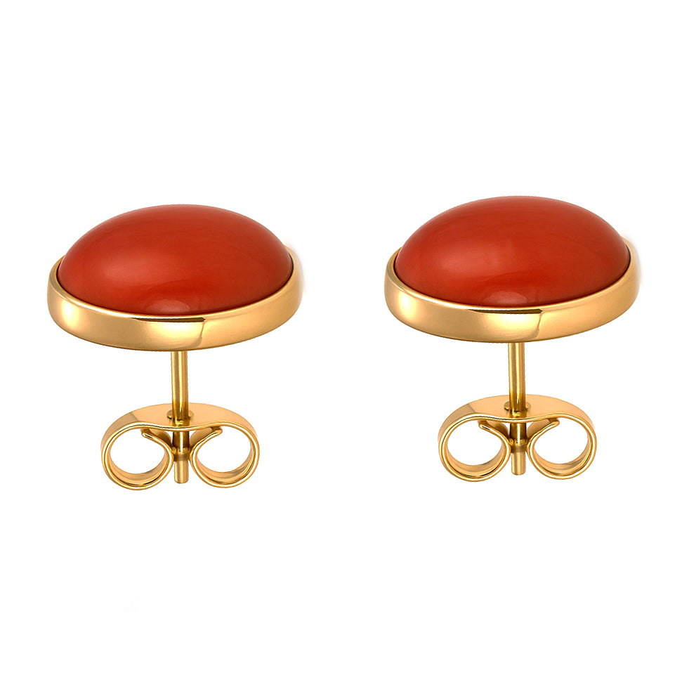 Orecchini - 18 carati Oro giallo - Corallo