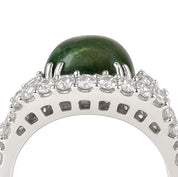 Anello - 18 carati Oro bianco - 6.95ct. tw. Tormalina - Diamante