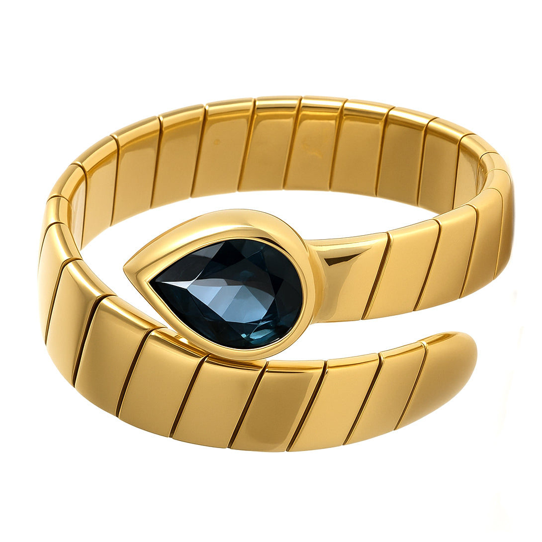 Anello - 18 carati Oro giallo - 0.40ct. tw. Zaffiro