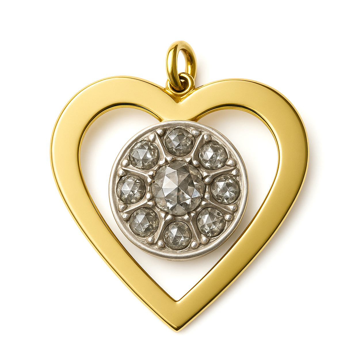 Ciondolo - 18 carati Oro giallo, Argento - 0.50ct. tw. Diamante (Naturale)