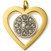 Ciondolo - 18 carati Oro giallo, Argento - 0.50ct. tw. Diamante (Naturale)