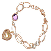 Bracciale - 18 carati Oro bianco, Oro rosa - 1.25ct. tw. Ametista