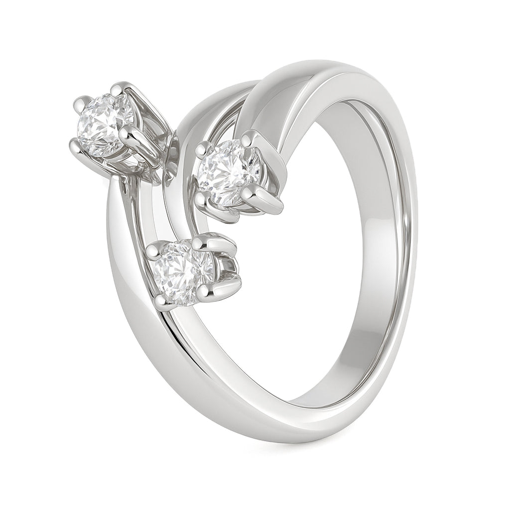 Anello - 18 carati Oro bianco - 0.36ct. tw. Diamante (Naturale)