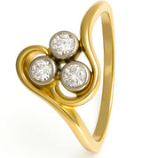 Anello - 18 carati Oro bianco, Oro giallo - 0.21ct. tw. Diamante (Naturale)