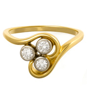 Anello - 18 carati Oro bianco, Oro giallo - 0.21ct. tw. Diamante (Naturale)