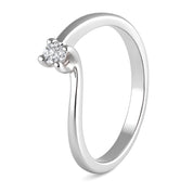 Anello - 18 carati Oro bianco - 0.06ct. tw. Diamante (Naturale)