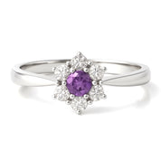 Anello - 18 carati Oro bianco - 0.57ct. tw. Zaffiro - Diamante