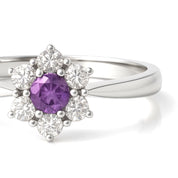 Anello - 18 carati Oro bianco - 0.57ct. tw. Zaffiro - Diamante