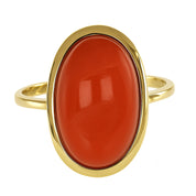 Anello - 18 carati Oro giallo Corallo