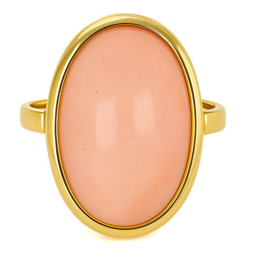 Anello - 18 carati Oro giallo Corallo