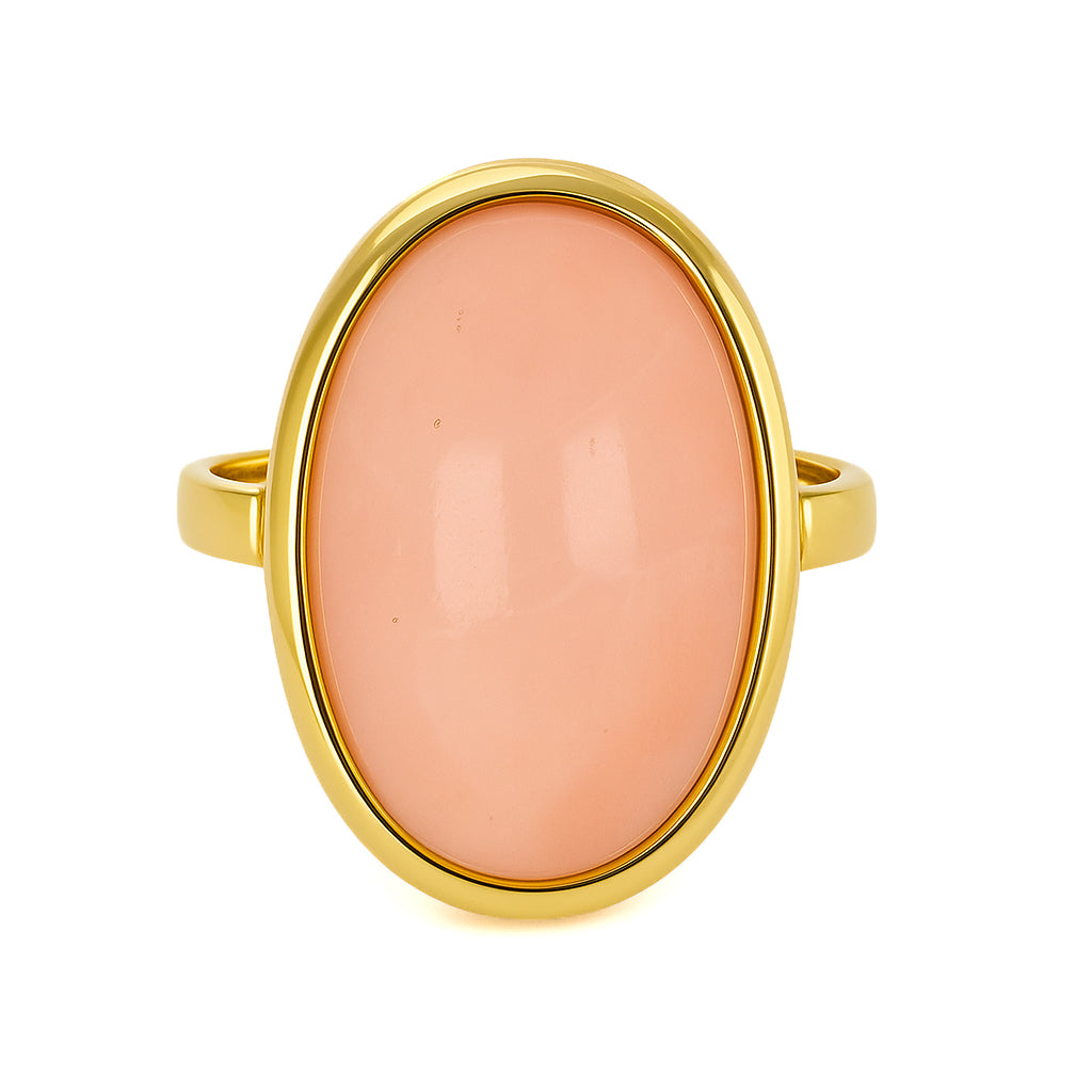 Anello - 18 carati Oro giallo Corallo