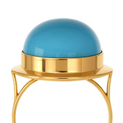 Anello - 18 carati Oro giallo Turchese