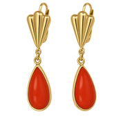 Orecchini - 18 carati Oro giallo Corallo