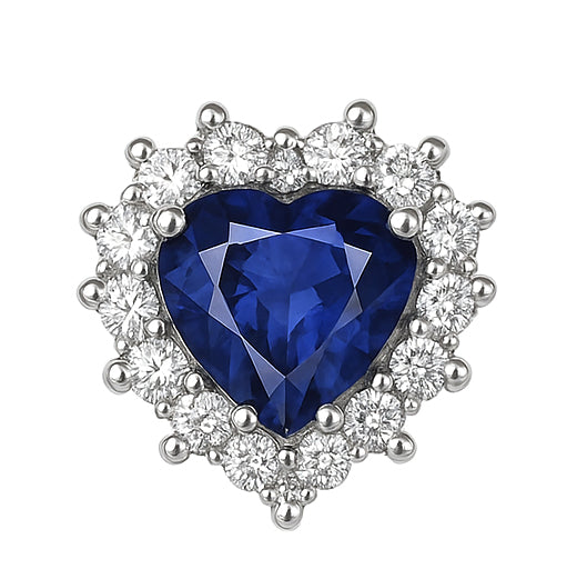 Orecchini - 18 carati Oro bianco - 1.86ct. tw. Zaffiro - Diamante