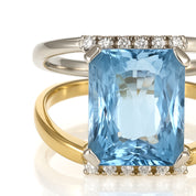 Anello - 18 carati Oro giallo, Oro bianco - 4.77ct. tw. Topazio - Diamante