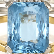 Anello - 18 carati Oro giallo, Oro bianco - 4.77ct. tw. Topazio - Diamante