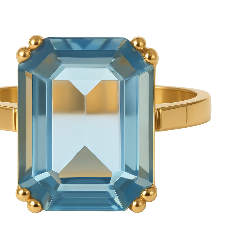Anello - 18 carati Oro giallo - 9.70ct. tw. Topazio