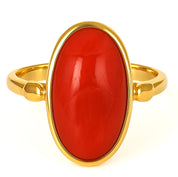 Anello - 18 carati Oro giallo Corallo