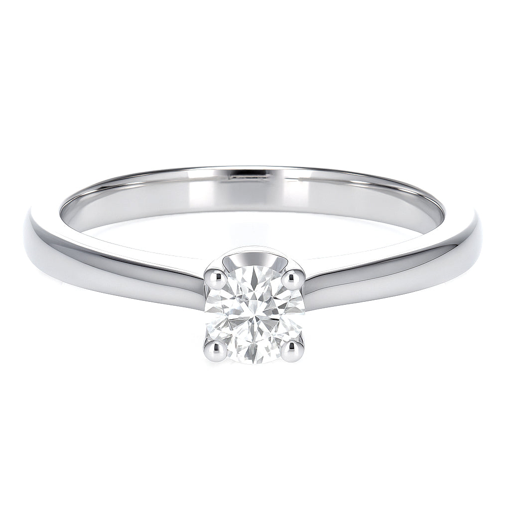 Anello - 18 carati Oro bianco - 0.16ct. tw. Diamante (Naturale)