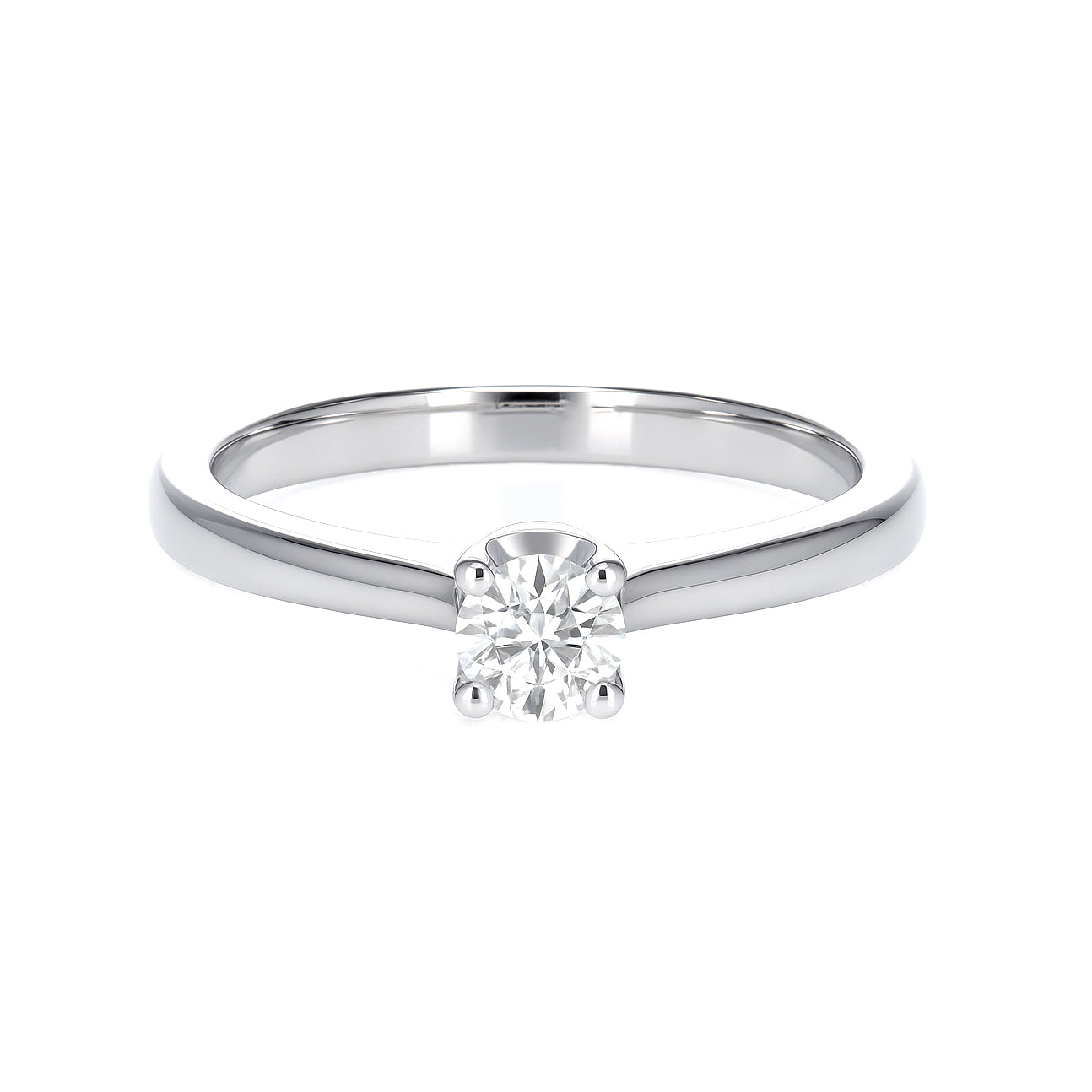 Anello - 18 carati Oro bianco - 0.16ct. tw. Diamante (Naturale)