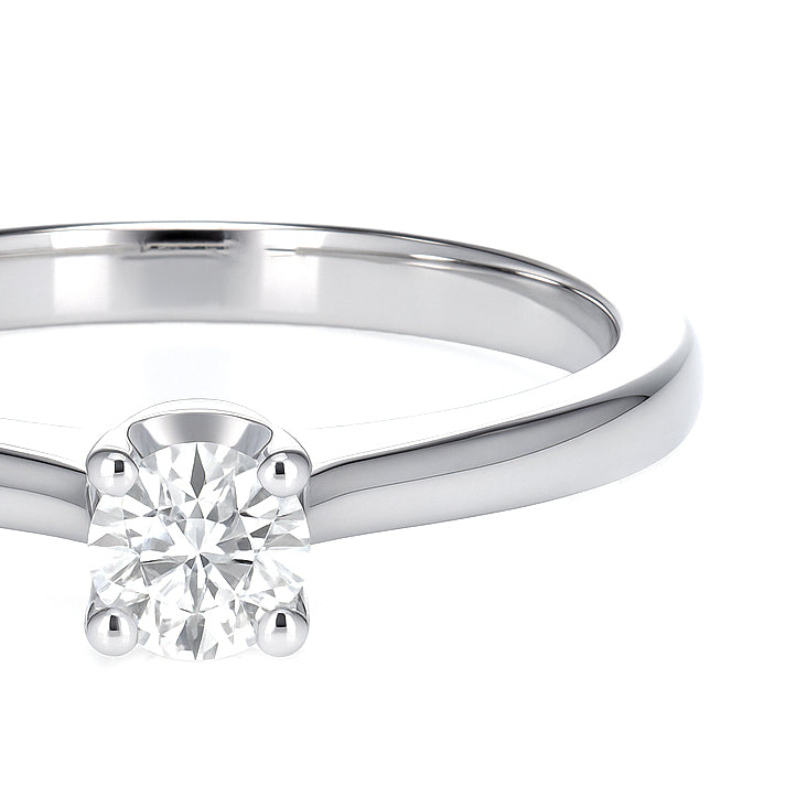 Anello - 18 carati Oro bianco - 0.16ct. tw. Diamante (Naturale)