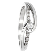 Anello - 18 carati Oro bianco - 0.09ct. tw. Diamante (Naturale)