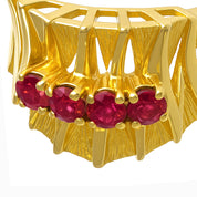 Anello - 18 carati Oro giallo - 0.32ct. tw. Rubino