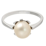 Anello - 18 carati Oro bianco - Perla