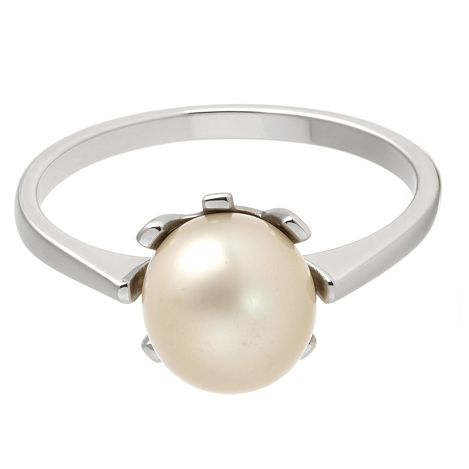 Anello - 18 carati Oro bianco - Perla