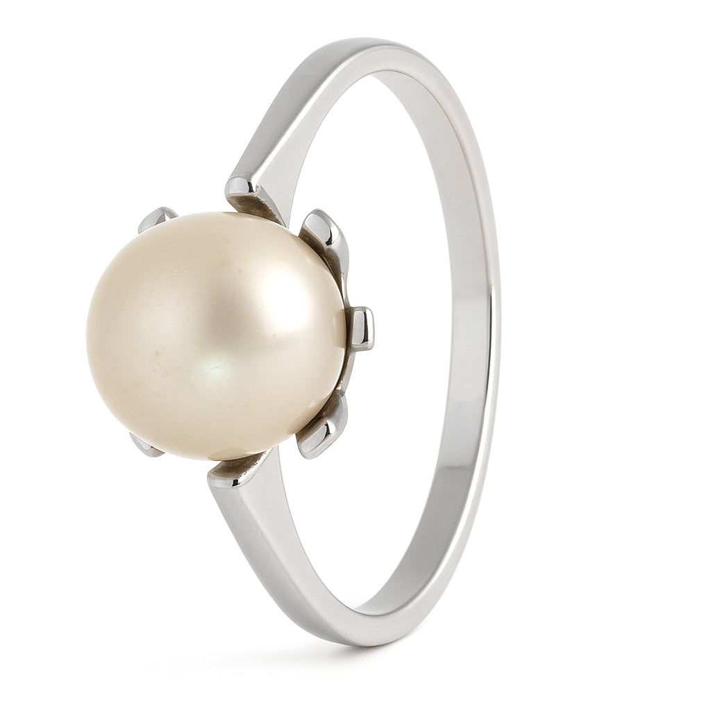 Anello - 18 carati Oro bianco - Perla