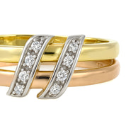 Anello - 18 carati Oro bianco, Oro giallo, Oro rosa - 0.08ct. tw. Diamante (Naturale)