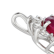 Ciondolo - 18 carati Oro bianco - 0.74ct. tw. Rubino - Diamante