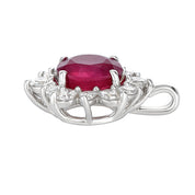 Ciondolo - 18 carati Oro bianco - 0.74ct. tw. Rubino - Diamante