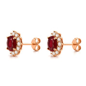 Orecchini - 18 carati Oro rosa - 3.10ct. tw. Rubino - Diamante