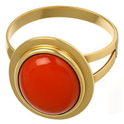 Anello - 18 carati Oro giallo Corallo