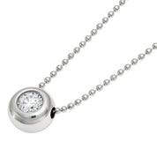 Collana con ciondolo - 18 carati Oro bianco - 0.07ct. tw. Diamante (Naturale)